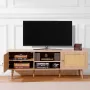 Rattan TV Stand for 65 "TV Boho TV Stand med indbygget sokkel