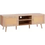 Rattan TV Stand for 65" (165.1 cm) TV Boho TV Stand with Build-in Socket Oak