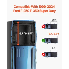 Tri-Fold Tonneau Truck Bed Cover til 1999-2024 Ford F-250 F-350 Super Duty