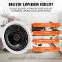 4 PCs 6.5"/16.5 cm Bluetooth Ceiling Speakers 150W Flush Mount in-Wall Speaker