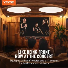 2PCs 8 in Ceiling Speakers 50-Watts Flush Mount Ceiling & in-Wall Speakers