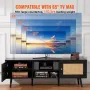 Rattan TV Stand for 65 "TV Boho TV Stand med indbygget sokkel