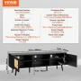Rattan TV Stand for 65 "TV Boho TV Stand med indbygget sokkel