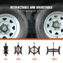 Camper Wheel Chock Stabilizer, Heavy Duty H-shaped RV Tire Locking Chock, Built-in Wrench Fit for 3.5" to 12" Tire Space, 2 Sets