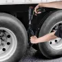 Camper Wheel Chock Stabilizer, Heavy Duty H-shaped RV Tire Locking Chock, Built-in Wrench Fit for 3.5" to 12" Tire Space, 2 Sets
