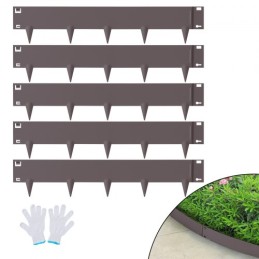 Steel Landscape Edging, 5-pack Steel Garden Edging Borders, 39" L x 5" H Strips, Hammer-in Edging Border, Bendable Metal