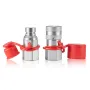 1/2" Flat Face Hydraulic Couplers, 3/4 SAE Skid Steer Hydraulic Quick Connect Couplers with 2 Dust Caps (ISO16028)