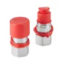 1/2" Flat Face Hydraulic Couplers, 3/4 SAE Skid Steer Hydraulic Quick Connect Couplers with 2 Dust Caps (ISO16028)
