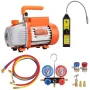 1/4 HP HVAC Vacuum Pump and Gauge Set 4 CFM Manifold Gauge Kit with Hose