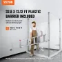 Dust Barrier Poles, 10 Ft Poles with 4 Telescoping Poles, Carry Bag, and 32.8x13.12 Ft Plastic Film, for Interior Decoration and