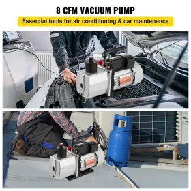 8CFM Two-Stage Rotary Vane Professional Vacuum Pump 15Micron 3/4HP