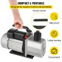 8CFM to-trins Rotary Vane Professional Vacuum Pump 15micron