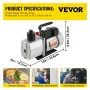 8CFM to-trins Rotary Vane Professional Vacuum Pump 15micron