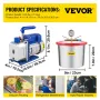 2 gallon vakuumkammer silikone ekspoxy afgasning 4CFM 1/3HP