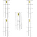 Tomato Cages, 11.8" x 11.8" x 46.1", 5 Packs Square Plant Support Cages, Silver PVC-Coated Steel Tomato Towers for Climbing "