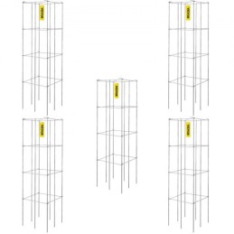 Tomatbure, 11,8 "x 11,8" x 46,1 ", 5 pakker firkantede plantestøttebure, sølv PVC-coated stål tomattårne ​​til klatring"