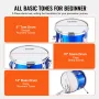Kids Drum Set, 3-Piece, 14 in Beginner Drum Set with Adjustable Throne Cymbal Pedal Two Pairs of Drumsticks, 8" Tom Drum 10" Sna