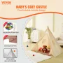 Kids Play Tent, Teepee Tent for Kids 1-5 Years Old, Toddler Tent with Mat and Plush Decorative Balls, Tent for Kids with Windows