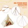 Kids Play Tent, Teepee Tent for Kids 1-5 Years Old, Toddler Tent with Mat and Plush Decorative Balls, Tent for Kids with Windows