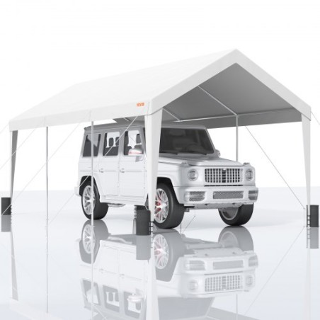Carport, 10x20 ft Heavy Duty Car Canopy Garage Boat Shelter Party Tent with 8 Reinforced Poles and 4 Weight Bags, UV Resistant