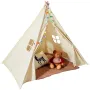 Kids Play Tent, Teepee Tent for Kids 1-5 Years Old, Toddler Tent with Mat and Plush Decorative Balls, Tent for Kids with Windows