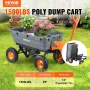 Poly Garden Dump Cart Heavy-duty Yard Carts and Wagons 1500 lbs/680.4 kg 13"/33 cm Tires