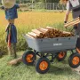 Poly Garden Dump Cart Heavy-duty Yard Carts and Wagons 1500 lbs/680.4 kg 13"/33 cm Tires
