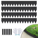 Steel Landscape Edging, 4-pack Steel Garden Edging Borders, 40" L x 6" H Strips, Hammer-in Edging Border with 6 Clips, Bendable