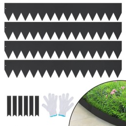 Steel Landscape Edging, 4-pack Steel Garden Edging Borders, 40" L x 6" H Strips, Hammer-in Edging Border with 6 Clips, Bendable