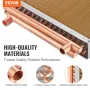 18"x 20"/45.7 x 50.8 cm Heat Exchanger Water to Air 3-Row 3/8"/ 1 cm Copper Ports 242 Fins