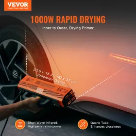 Infrared Paint Curing Lamp Handheld 1000W for Auto Body Drying