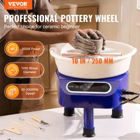 Pottery Wheel, 10 inch Pottery Forming Machine, 350W Electric Wheel for Pottery with Foot Pedal and LCD Touch Screen, Direct Dri