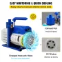 Vacuum Chamber with Pump Vacuum Chamber Kit 5 Gal/18.9 L 5CFM 1/3HP Single Stage