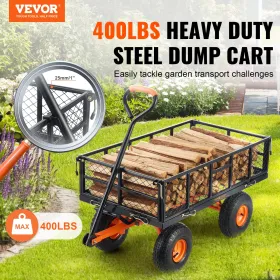 Havevogn Kraftige metalvogne og -vogne 400 lbs lastning