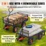 Dump Cart, Metal Garden Dump Cart with Easy to Assemble Frame, Dump Wagon with 2-in-1 Convertible Handle, Utility Wheelbarrow 40