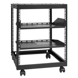 12U Open Frame Server Rack, 15''-40'' Adjustable Depth, Free Standing or Wall Mount Network Server Rack, 4 Post AV Rack with