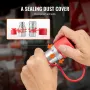 1/2" Flat Face Hydraulic Couplers, 1/2" NPT Skid Steer Hydraulic Quick Connect Couplers with 4 Dust Caps (ISO16028)