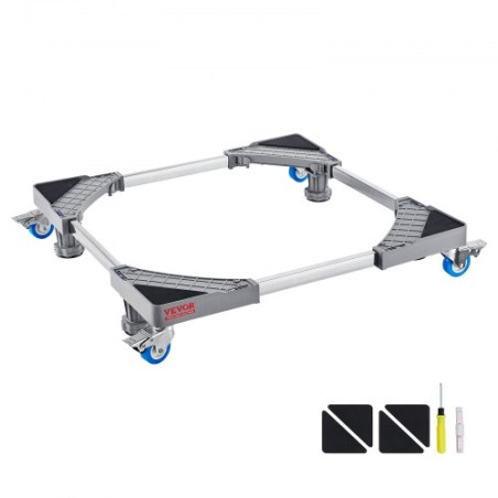 Mini køleskabstativ, 400 lbs belastning, 4 stærke fødder, 4 låse drejelige hjul, vaskemaskine og tørretumbler piedestal,