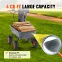 Dump Cart, Poly Garden Dump Cart with Easy to Assemble Steel Frame, Dump Wagon with 2-in-1 Convertible Handle, Utility Wheelbarr