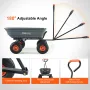 Dump Cart, Poly Garden Dump Cart with Easy to Assemble Steel Frame, Dump Wagon with 2-in-1 Convertible Handle, Utility Wheelbarr