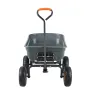 Dump Cart, Poly Garden Dump Cart with Easy to Assemble Steel Frame, Dump Wagon with 2-in-1 Convertible Handle, Utility Wheelbarr