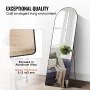 Arched Full Length Mirror, 65" x 22", Large Free Standing Leaning Hanging Wall Mounted Floor Mirror with Stand Aluminum Alloy Fr