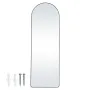 Arched Full Length Mirror, 65" x 22", Large Free Standing Leaning Hanging Wall Mounted Floor Mirror with Stand Aluminum Alloy Fr