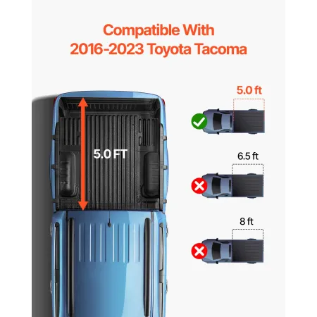 Tri-Fold Tonneau Cover Truck Bed Cover til Toyota Tacoma Light