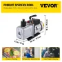 Vakuumpumpe dobbelt trin 12cfm 340 l/min indgangsport 1/4
