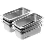 6 Pack 1/3 Size Hotel Pans Steam Table Pan Rustfrit stål 4 "dyb