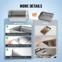 6 Pack Hotel Pans, Full Size Anti-Jam Steam Pan, 0.8mm Thick Stainless Steel Restaurant Steam Table Pan, 6-Inch Deep Commercial 