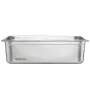6 Pack Hotel Pans, Full Size Anti-Jam Steam Pan, 0.8mm Thick Stainless Steel Restaurant Steam Table Pan, 6-Inch Deep Commercial 
