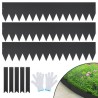 Steel Landscape Edging, 3-pack Steel Garden Edging Borders, 40" L x 8" H Strips, Hammer-in Edging Border with 5 Clips, Bendable