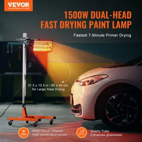 1500W High Power Infrared Paint Curing Lamp til auto -tørring